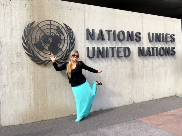 Chantae in front of the UN